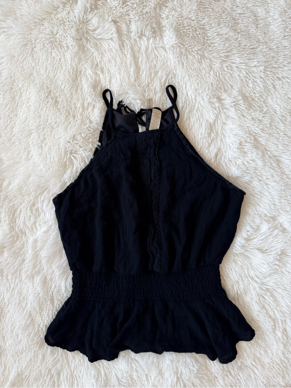 Japna Black Sleeveless Peplum Cami